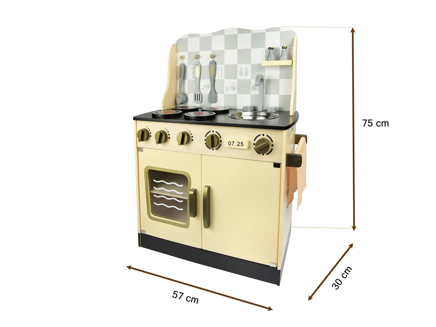 Cocina Madera Infantil De Juguete color Crema