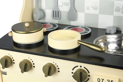 Cocina Madera Infantil De Juguete color Crema