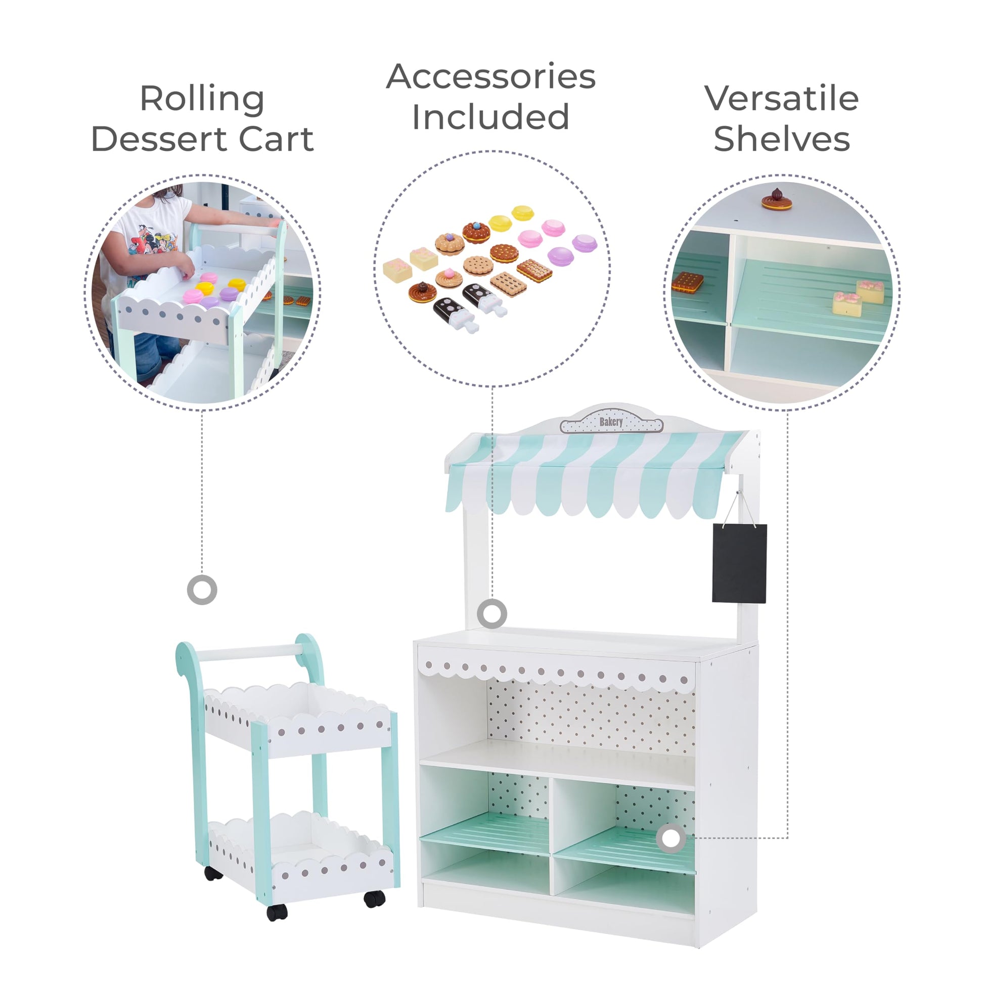 Panadería Teamson Kids de madera con accesorios educativos para niños