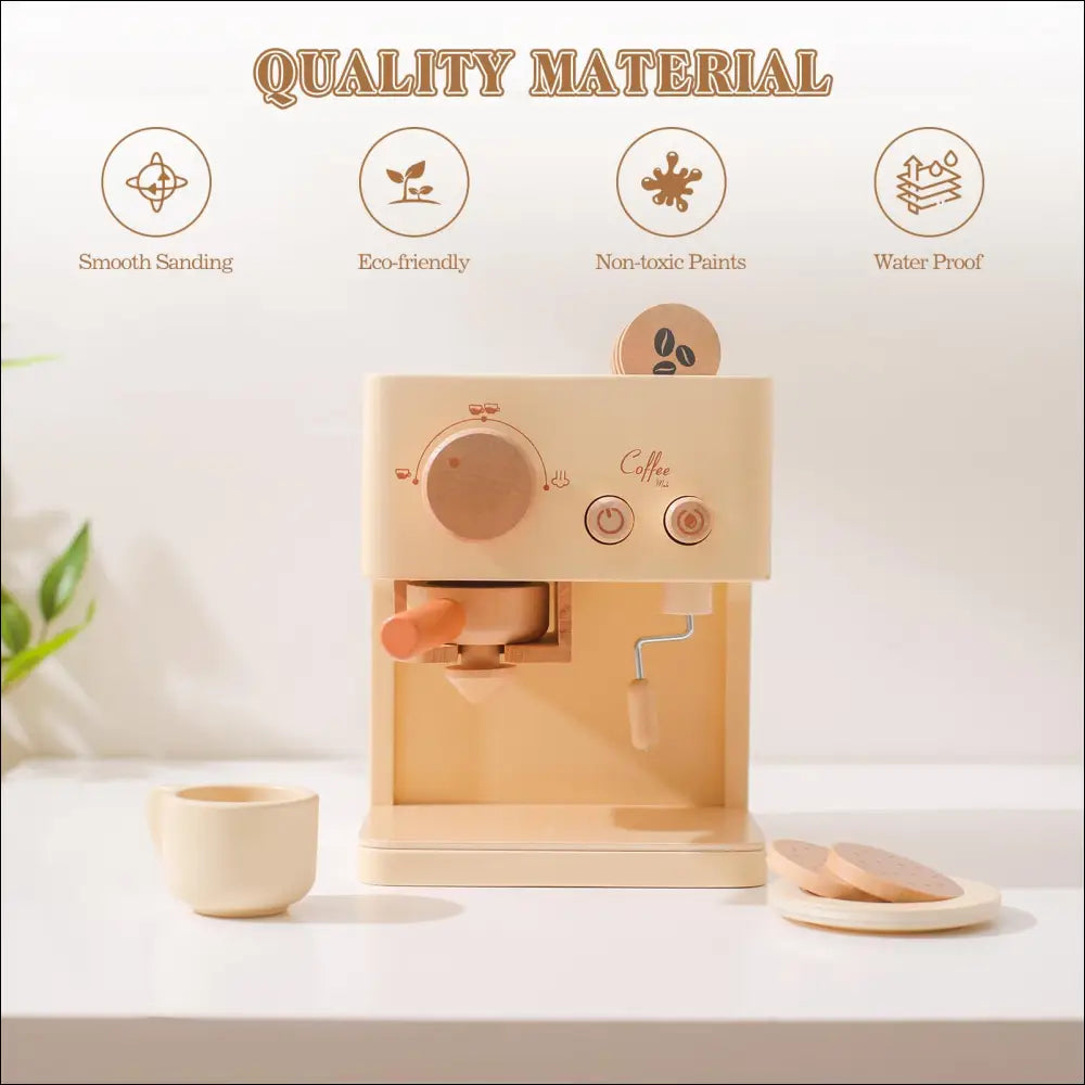 Cafetería de Madera Youuys con Materiales Seguros para Pequeños Baristas - Juguete