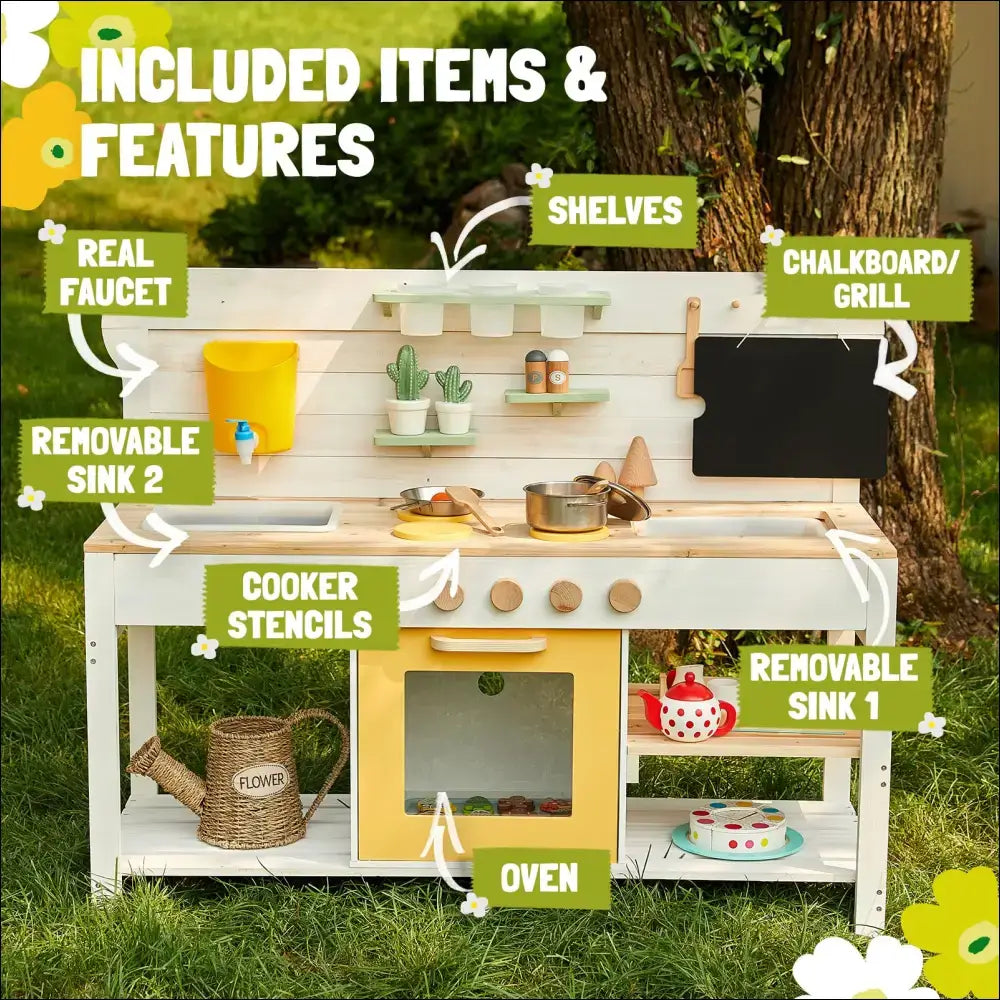 Cocina de barro Gigante para Niños Juguetes de Madera al Aire Libre - Juguete