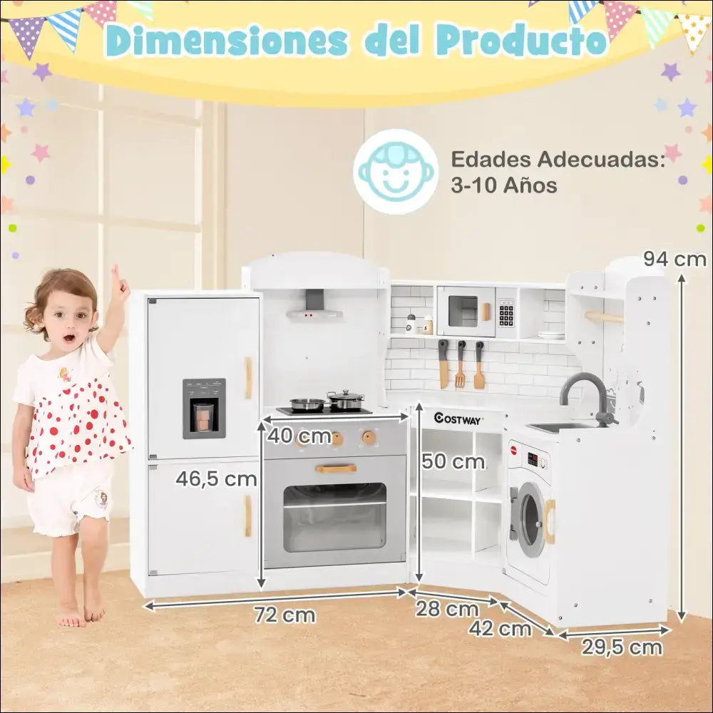 Cocina de juego con campana extractora y luces para niños pequeños fy32202es - Juguete