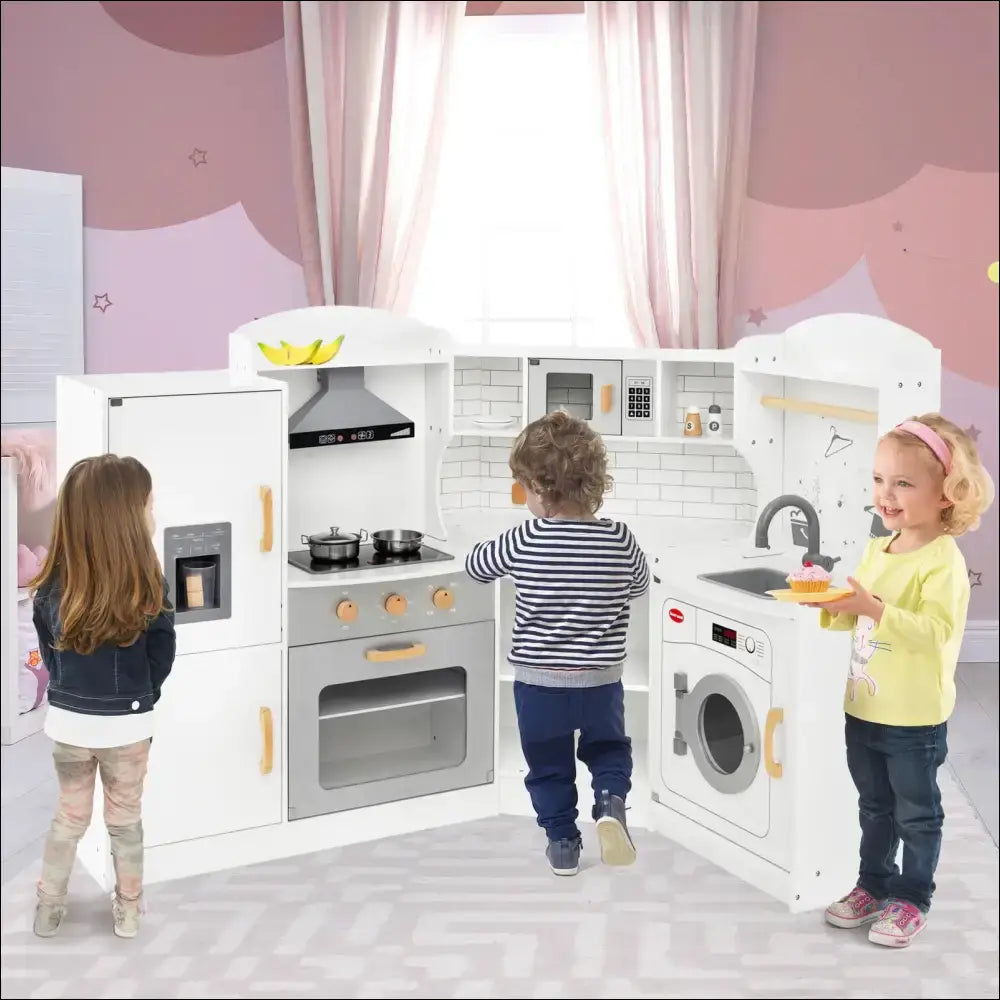 Cocina de juego con campana extractora y luces para niños pequeños fy32202es - Juguete