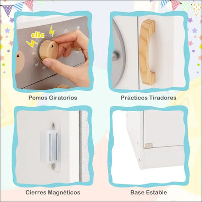 Cocina de juego con campana extractora y luces para niños pequeños fy32202es - Juguete
