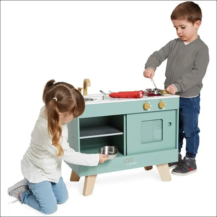 Cocina de Madera Loft Janod J06556 para pequeños chefs creativos - JUGUETE