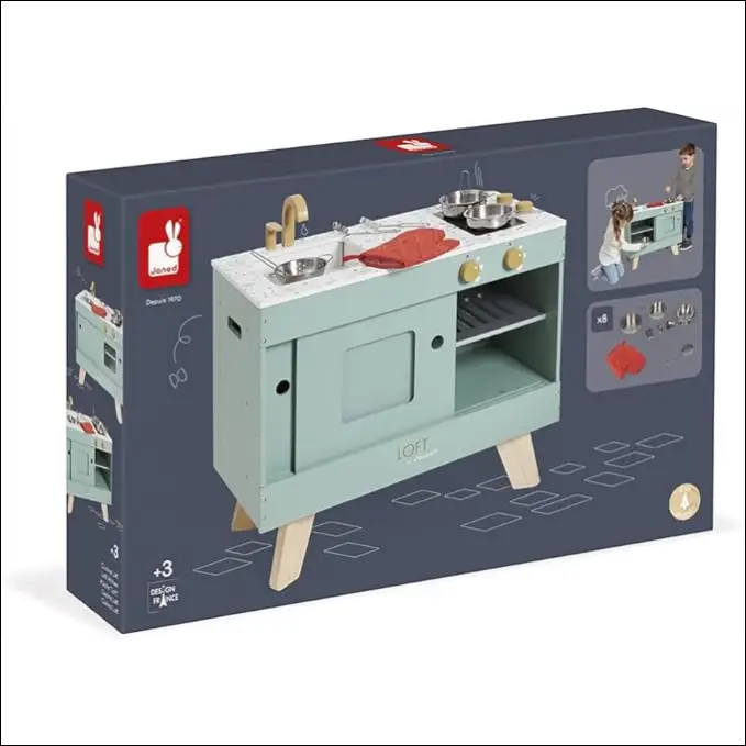 Cocina de Madera Loft Janod J06556 para pequeños chefs creativos - JUGUETE