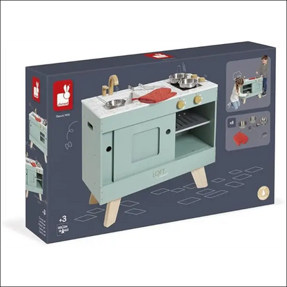 Cocina de Madera Loft Janod J06556 para pequeños chefs creativos - JUGUETE
