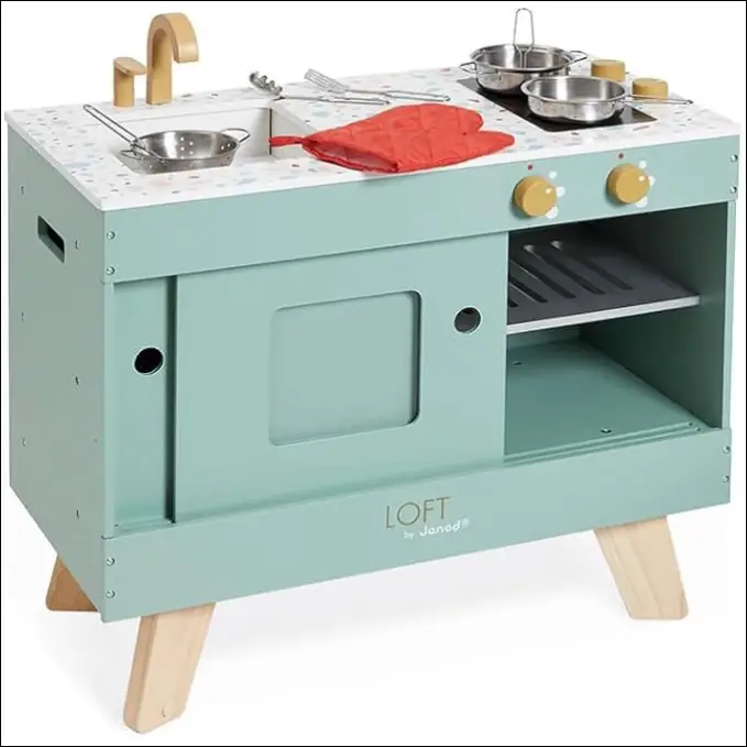 Cocina de Madera Loft Janod J06556 para pequeños chefs creativos - JUGUETE