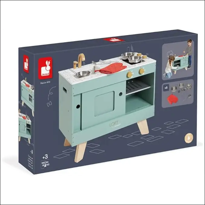 Cocina de Madera Loft Janod J06556 para pequeños chefs creativos - JUGUETE