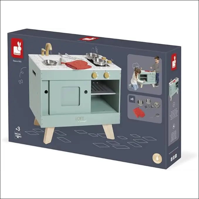 Cocina de Madera Loft Janod J06556 para pequeños chefs creativos - JUGUETE