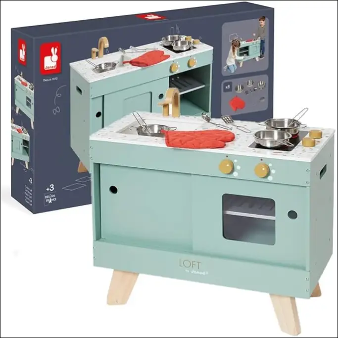 Cocina de Madera Loft Janod J06556 para pequeños chefs creativos - JUGUETE
