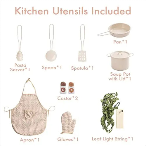 Colección de utensilios de cocina en paleta de colores neutros para Pueblo Tradicional