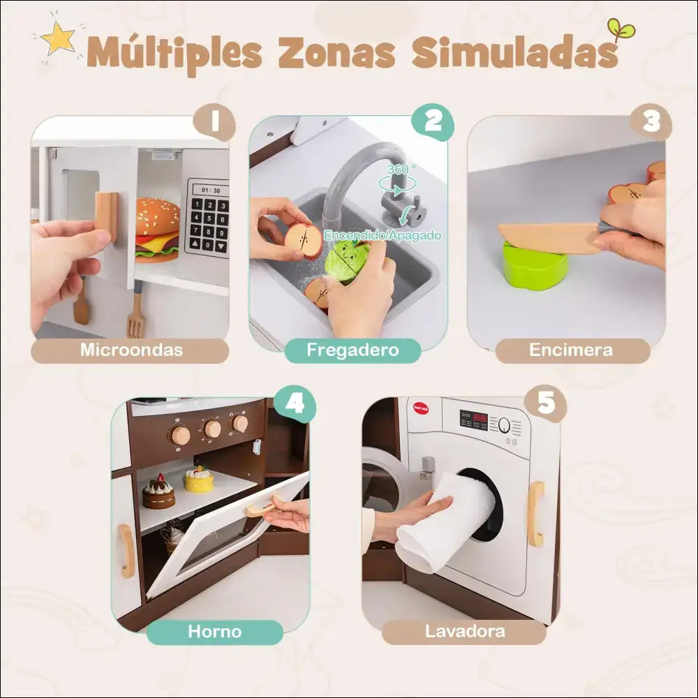 Cocina Infantil Costway con Efectos de Luz y Sonido Fy32204es - Juguete
