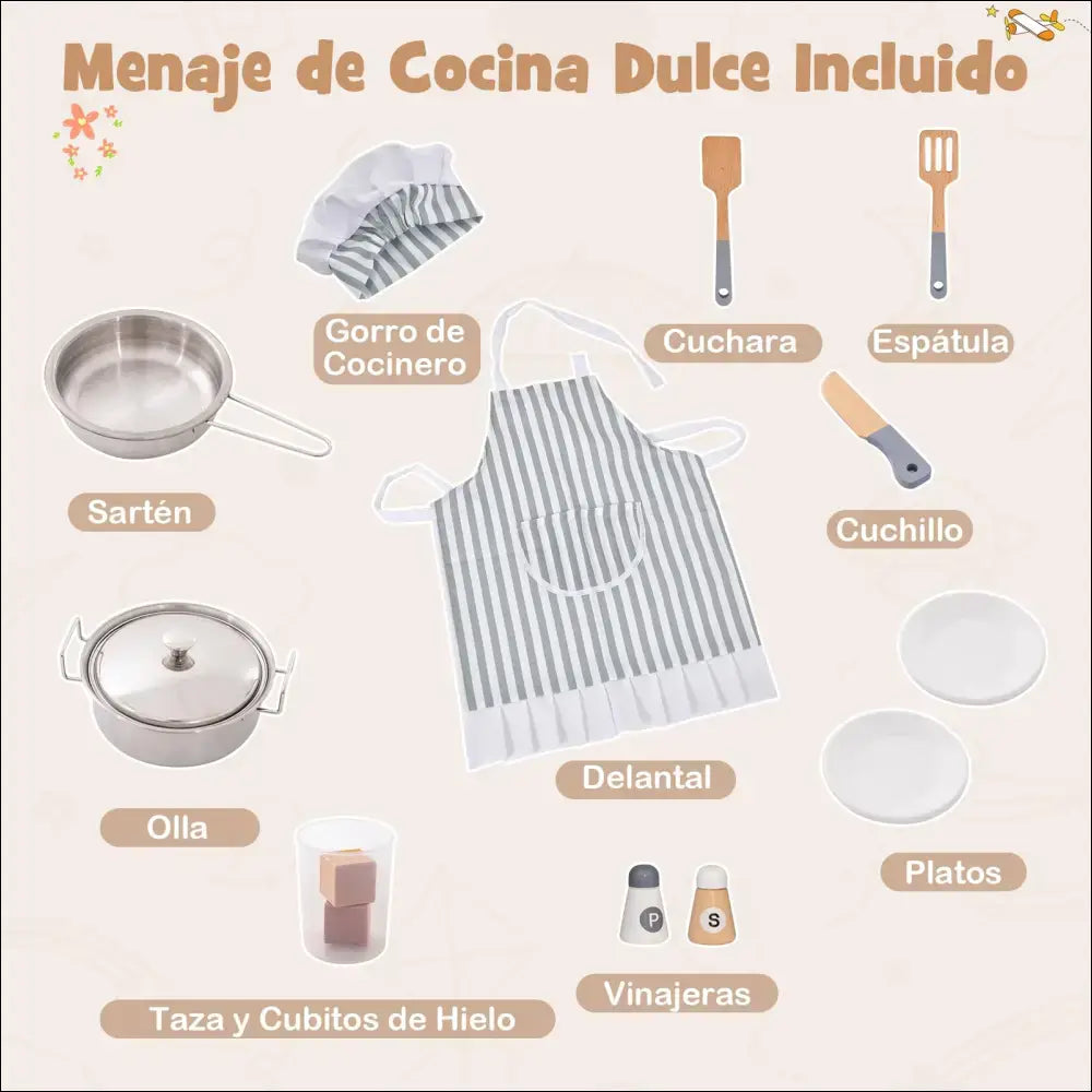 Cocina Infantil Costway con Efectos de Luz y Sonido Fy32204es - Juguete