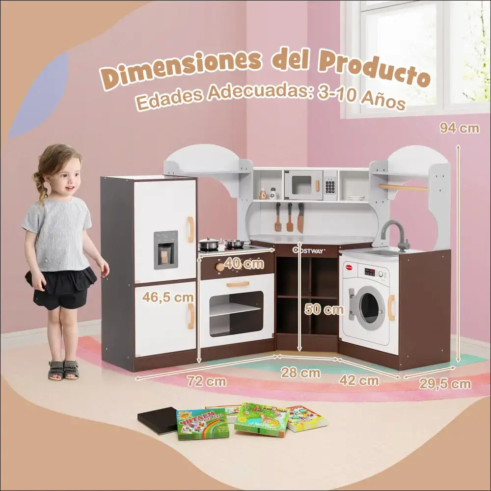 Cocina Infantil Costway con Efectos de Luz y Sonido Fy32204es - Juguete