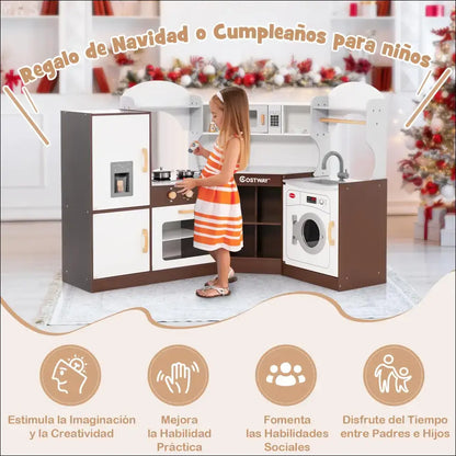 Cocina Infantil Costway con Efectos de Luz y Sonido Fy32204es - Juguete