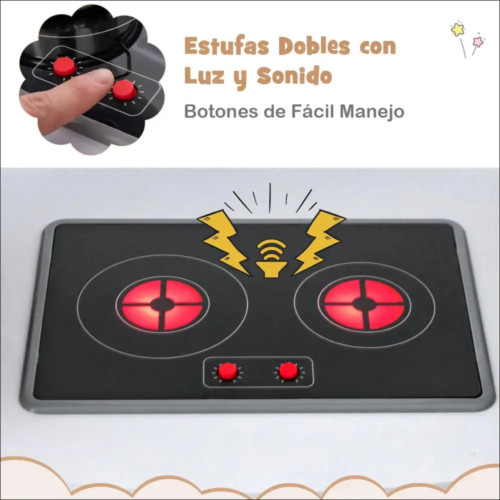 Cocina Infantil Costway con Efectos de Luz y Sonido Fy32204es - Juguete