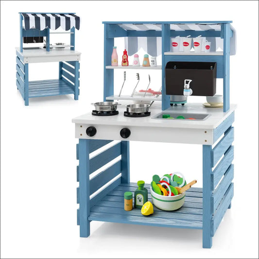 Cocina Juguete de Madera 2 en 1 para pequeños chefs creativos - Juguete