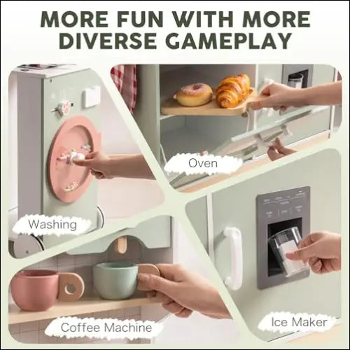 Cocina ROBUD con Accesorios para las Mejores Cocinitas de Madera para Niños - Juguete