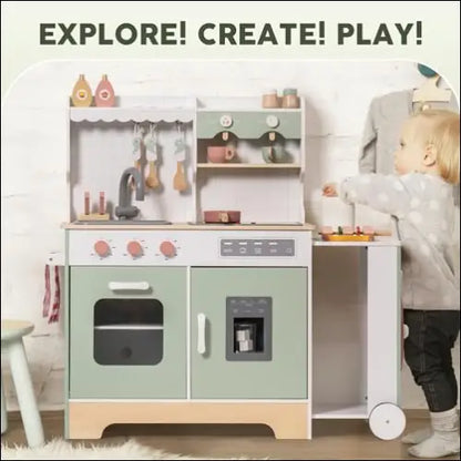 Cocina ROBUD con Accesorios para las Mejores Cocinitas de Madera para Niños - Juguete