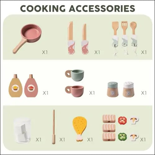 Cocina ROBUD con Accesorios para las Mejores Cocinitas de Madera para Niños - Juguete