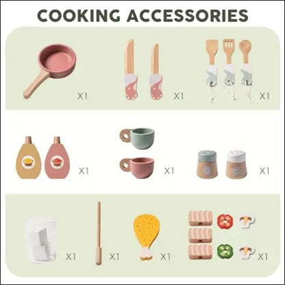 Cocina ROBUD con Accesorios para las Mejores Cocinitas de Madera para Niños - Juguete