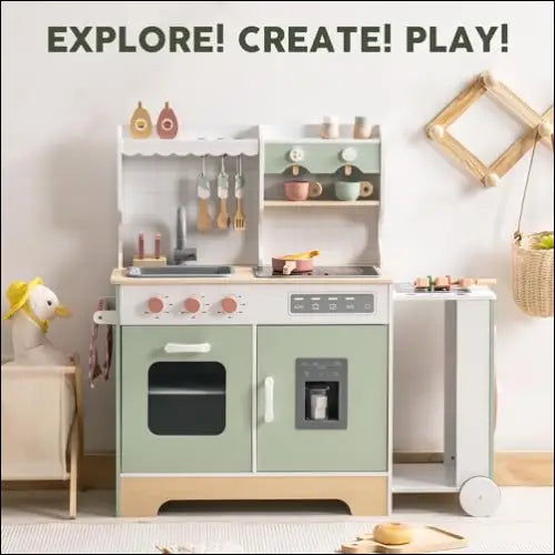 Cocina ROBUD con Accesorios para las Mejores Cocinitas de Madera para Niños - Juguete