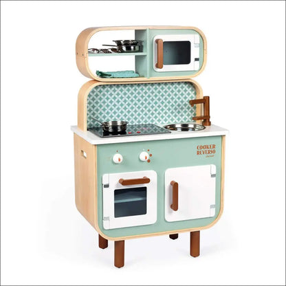 Cocinita de Madera de Doble Cara para Desarrollar Creatividad Infantil - Juguete