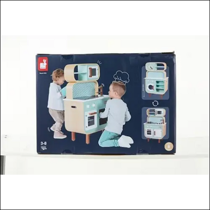 Cocinita de Madera de Doble Cara para Desarrollar Creatividad Infantil - Juguete