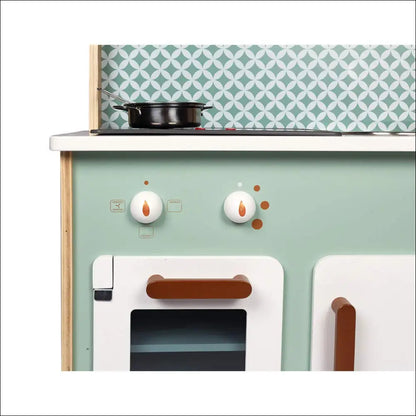 Cocinita de Madera de Doble Cara para Desarrollar Creatividad Infantil - Juguete