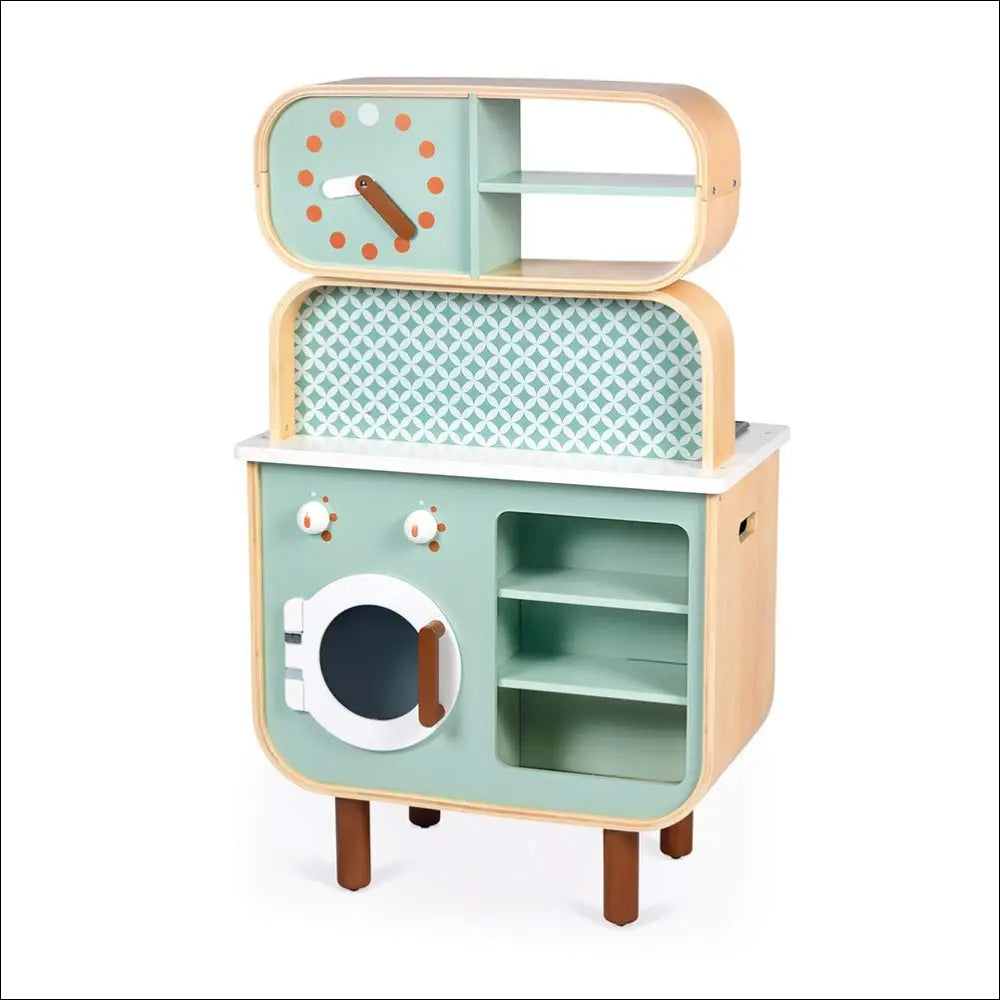 Cocinita de Madera de Doble Cara para Desarrollar Creatividad Infantil - Juguete