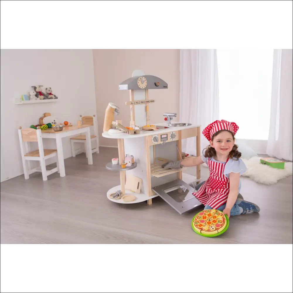 Cocinita de Madera Natural Howa Blanco para Jóvenes Chefs - Juguete