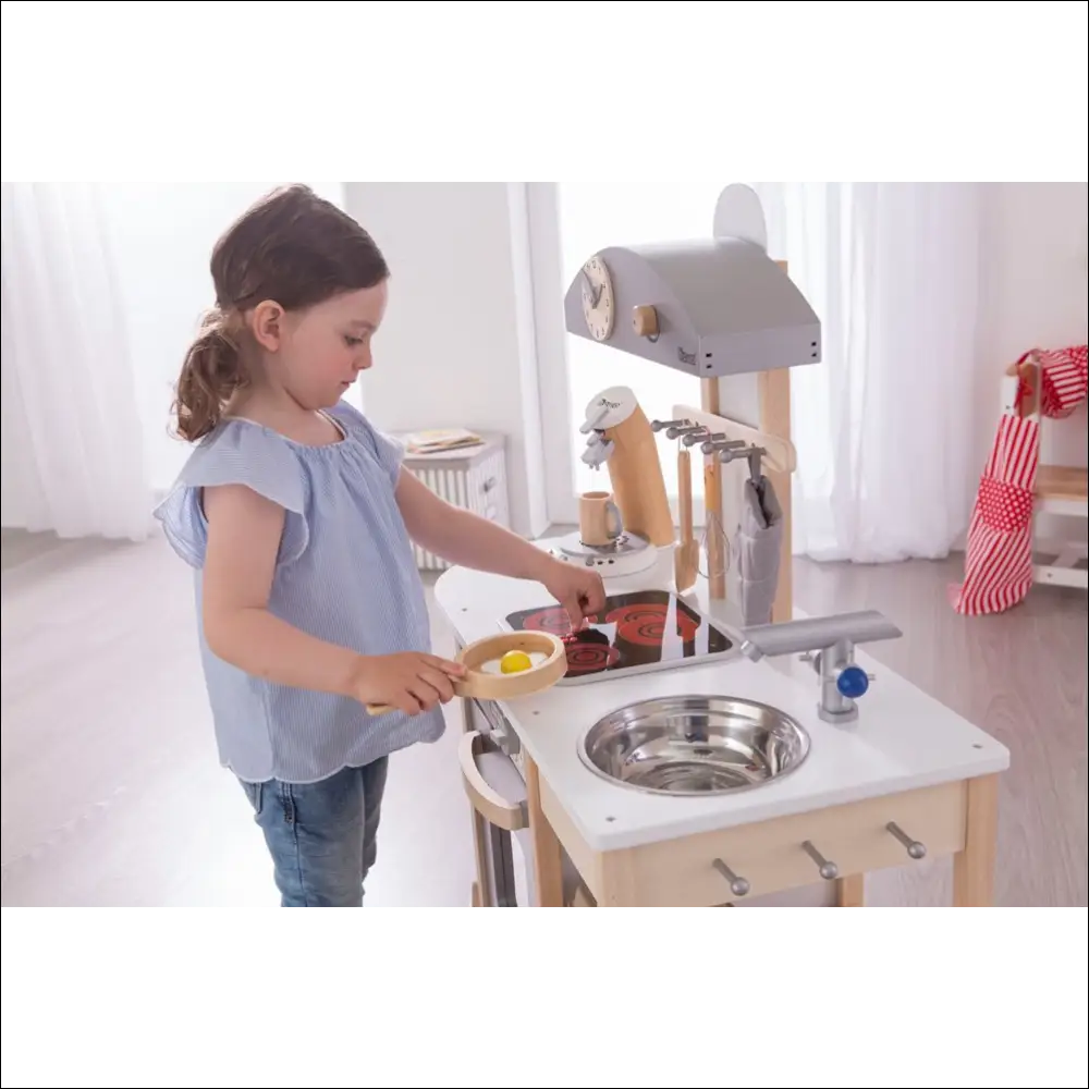 Cocinita de Madera Natural Howa Blanco para Jóvenes Chefs - Juguete