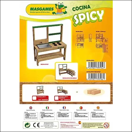 Cocinita de Madera SPICY DELICIOUS ideal para aire libre y diversión exterior