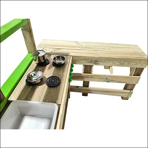 Cocina de madera con fregadero y elementos de cocina para exterior Spicy Delicious