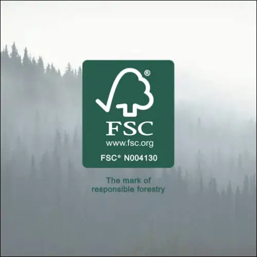 Logo del FSC en fondo verde, cocinita esquinada Amazon Basics y puertas interactivas
