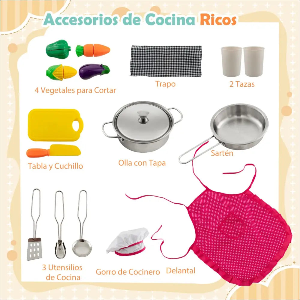 Cocinita Infantil COSTWAY con Sistema de Circulación de Agua Innovador - Juguete