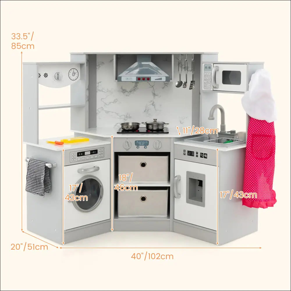 Cocinita Infantil COSTWAY con Sistema de Circulación de Agua Innovador - Juguete