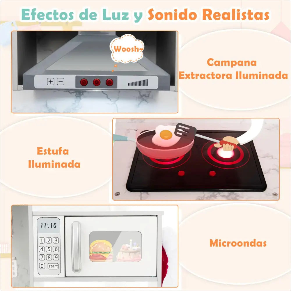 Cocinita Infantil COSTWAY con Sistema de Circulación de Agua Innovador - Juguete