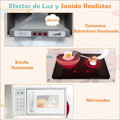 Cocinita Infantil COSTWAY con Sistema de Circulación de Agua Innovador - Juguete