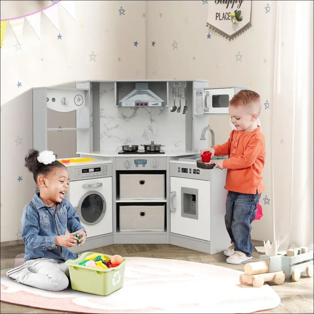 Cocinita Infantil COSTWAY con Sistema de Circulación de Agua Innovador - Juguete