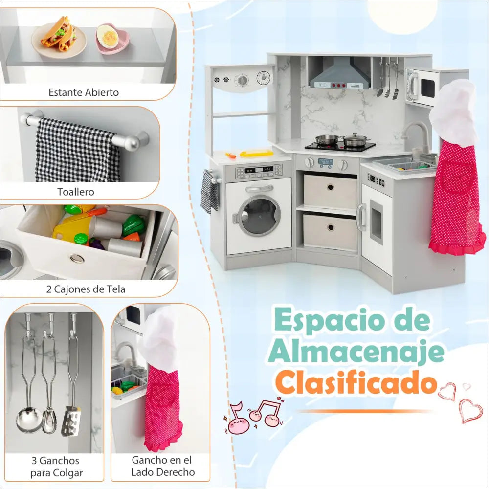 Cocinita Infantil COSTWAY con Sistema de Circulación de Agua Innovador - Juguete