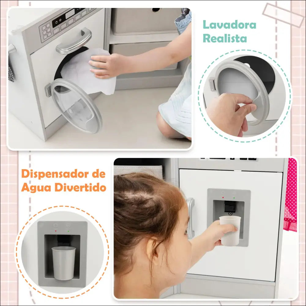 Cocinita Infantil COSTWAY con Sistema de Circulación de Agua Innovador - Juguete