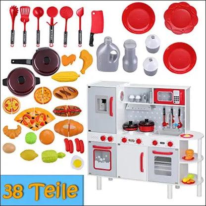 Imagen de la Cocinita Junior Chef de Spielwerk con utensilios y comida de juguete