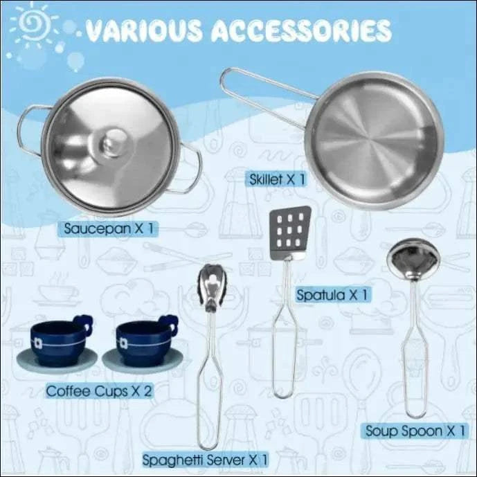 Colección de utensilios de cocina de Cocinita Mágica HOMASIS con luz y sonido
