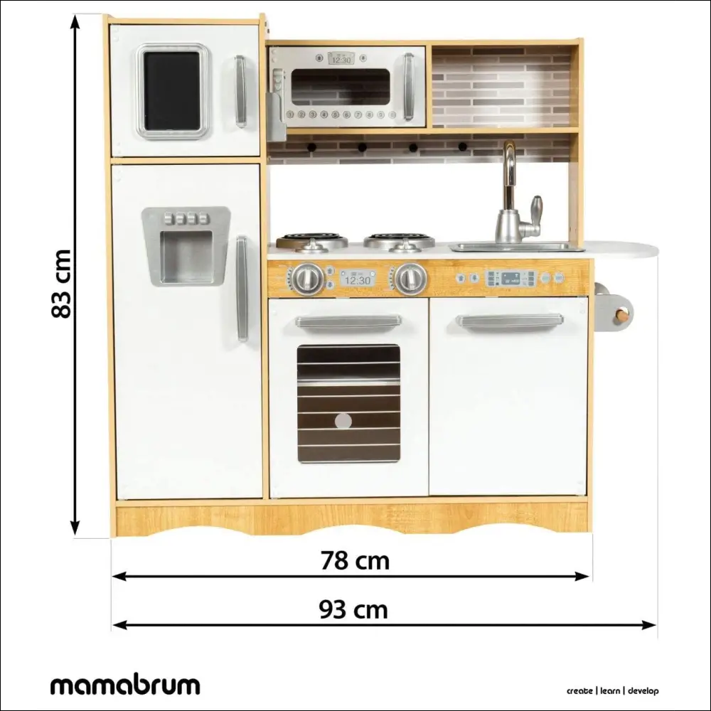 Cocinita Mamabrum con Luz LED, ideal para pequeños chefs, juguetes de madera para niños