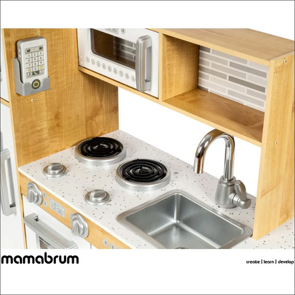 Toy kitchen set Cocinita Mamabrum con luz LED, ideal juguetes de madera para niños
