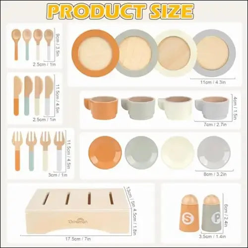 Cocinitas de madera Dreamon Neutros con 27 accesorios encantadores - Juguete