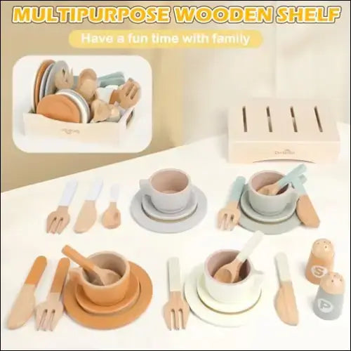 Cocinitas de madera Dreamon Neutros con 27 accesorios encantadores - Juguete