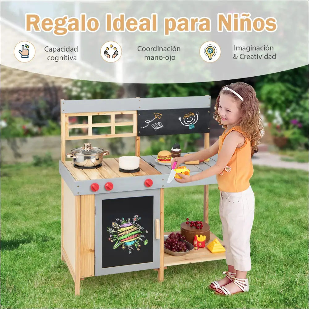 Cocinitas de Madera para Aire Libre Diversión Educativa para Niños - Juguete